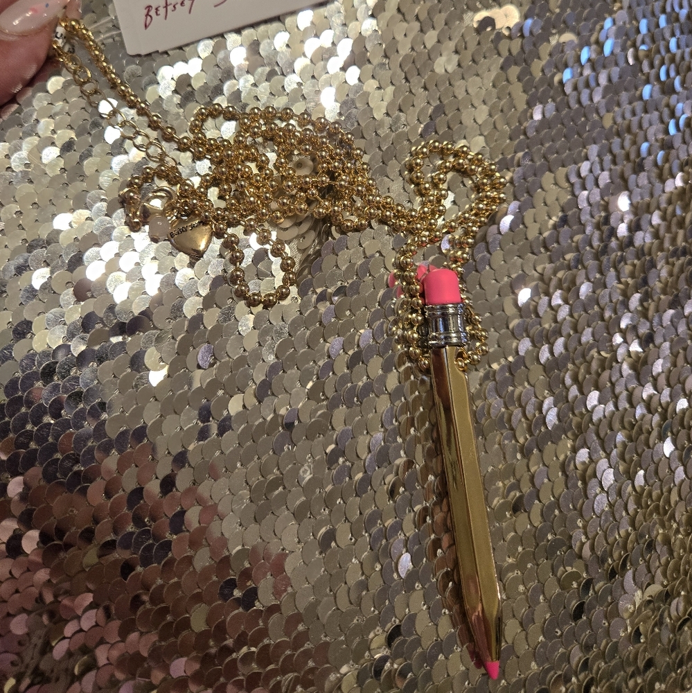 Betsey Johnson pencil necklace